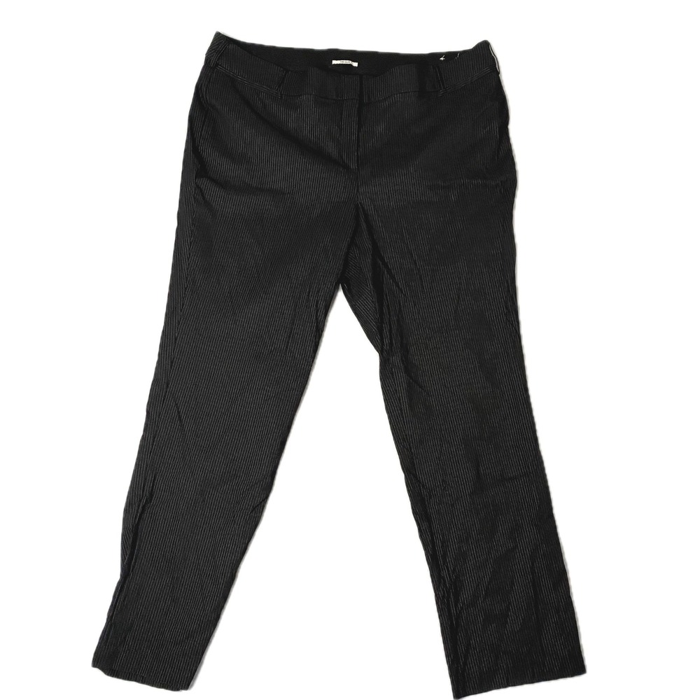 Lane Bryant The Allie Black Pinstripe Straight Leg Pants Womens Plus Size 22 Reg